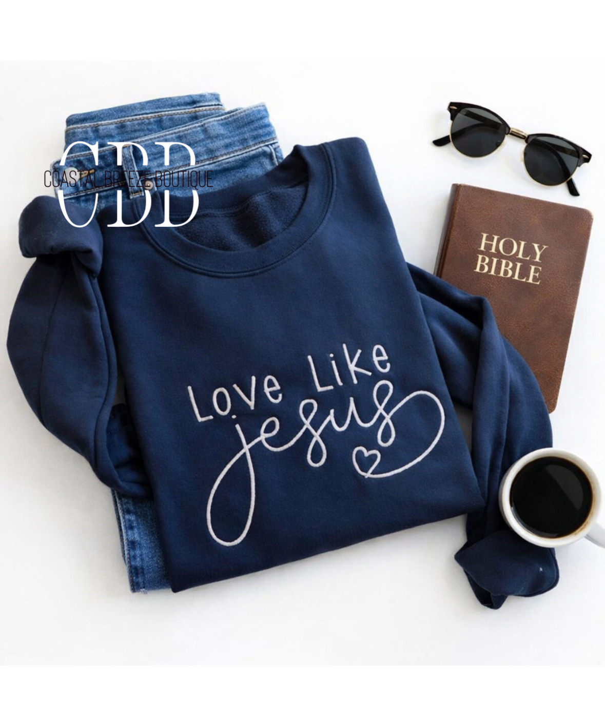 Live like Jesus embroidered crewneck